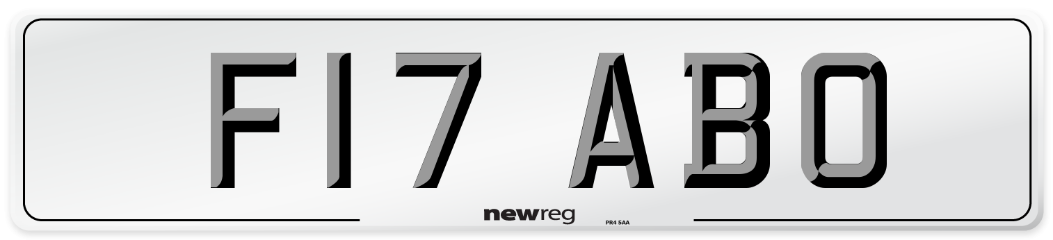 F17 ABO Number Plate from New Reg
